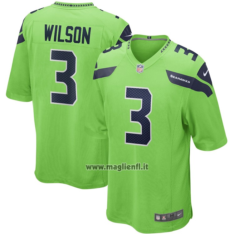 Maglia NFL Game Seattle Seahawks Russell Wilson Alternato Neon Verde